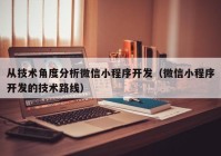從技術角度分析微信小程序開發(fā)（微信小程序開發(fā)的技術路線）
