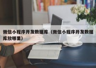 微信小程序開發(fā)數(shù)據(jù)庫(kù)（微信小程序開發(fā)數(shù)據(jù)庫(kù)放哪里）