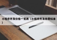 小程序開發(fā)價格一覽表（小程序開發(fā)收費標(biāo)準(zhǔn)）